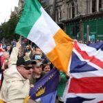 Protests about illegal immigration in belfast, Northern Ireland